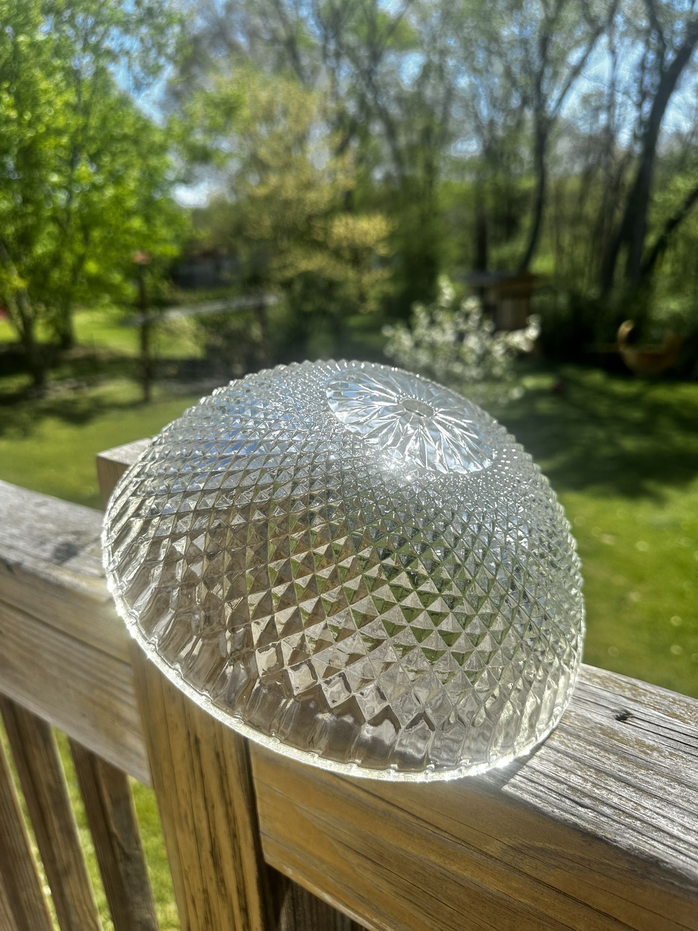 Vintage Ceiling Downrod Dome Light Cover, 8.75” Fitter Replacement Glass Globe ( 3 Available) 
