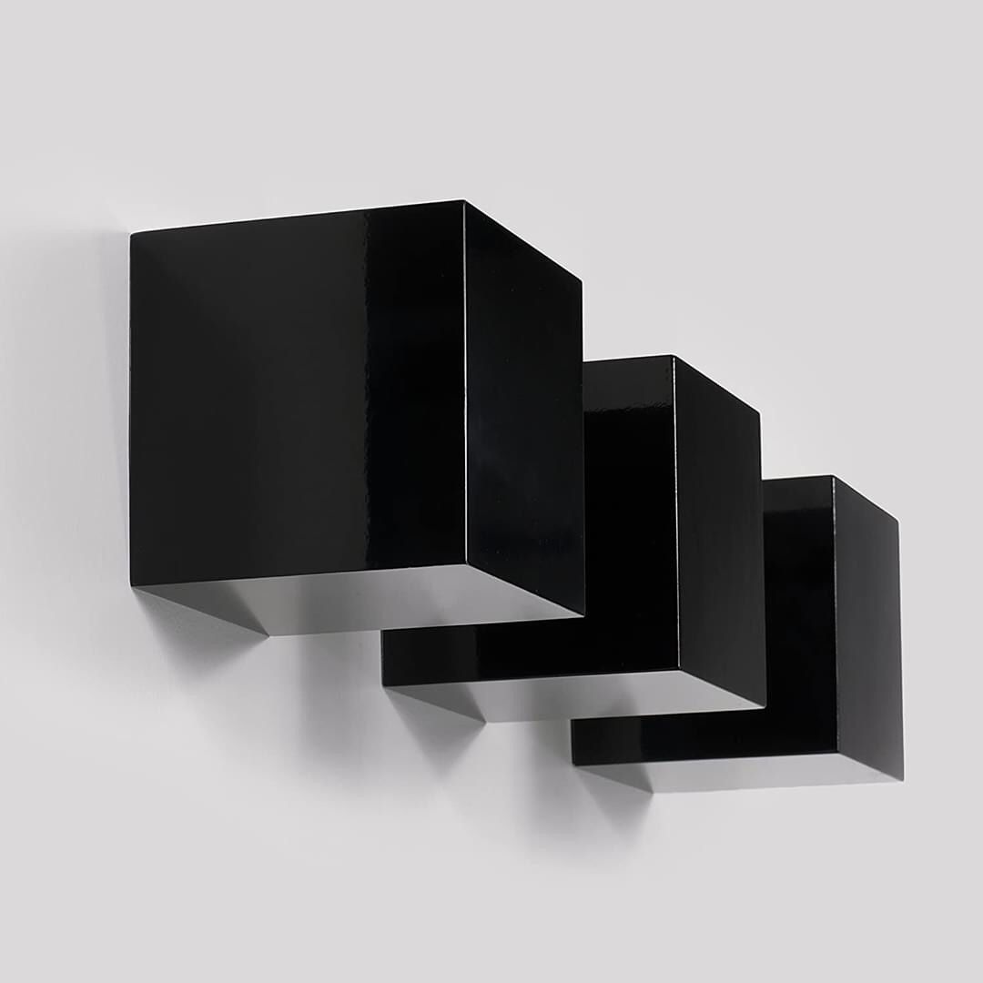 Set of 3 Wall Cubes Floating Block Shelves (Black)