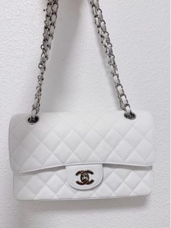 Chanel CF White Silver Chain Bag