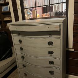 Antique, mahogany, shabby chic, tall dresser