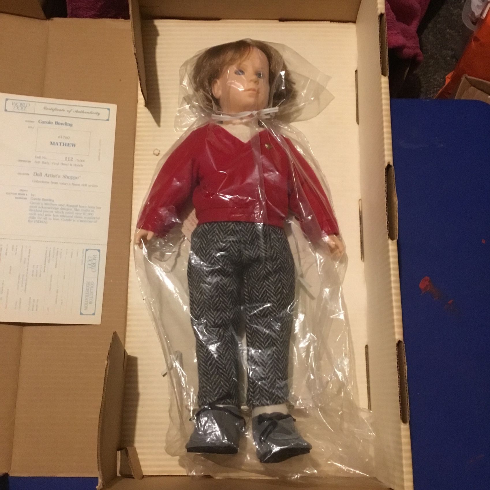 Doll Artist’s Shoppe Collection By World Doll ‘Matthew’ No 112 With COA