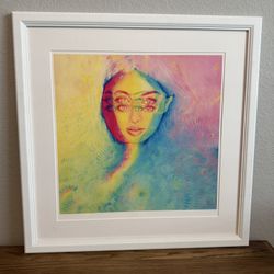 Charmaine Olivia Glitch Girl painting with Certificate of Authenticity