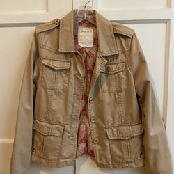Vintage Aeropostale Women’s Tan Bomber Jacket Large