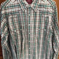 🍀 Lucky Brand Button Up shirt 👔 Size Large 
