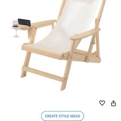 Romantic-Sling Lounge Chair, Natural/Beige