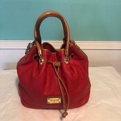VALENTINA  Italia Red Leather Shoulder Handbag 