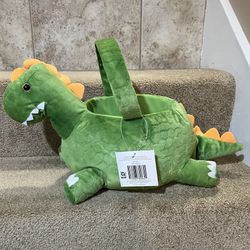 Dinosaur Green PLUSH BASKET HALLOWEEN EASTER BASKET