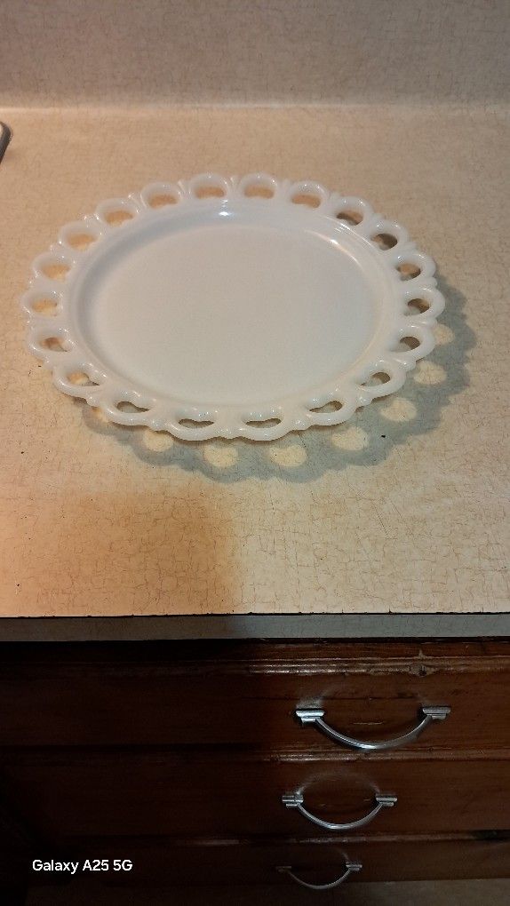 Antique Milk Glass Platter