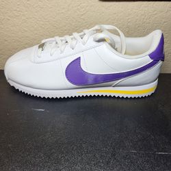 *NEW* Nike Cortez White/Purple "Lakers" Shoes Sneakers Size 3.5Y Women's 5