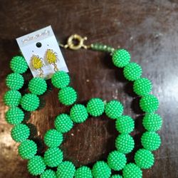  African Beaded Wedding Set (Green)
