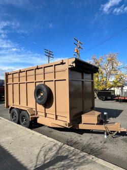 2025 Sky Trailers Dump Trailer / Hydraulic Dump 8.5X14X6 Heavy Duty Brown