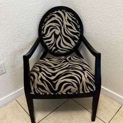 Modern Bergere occasional chair Desk Side Vanity French Tiger Zebra Chenille $75 OBO delivery Available