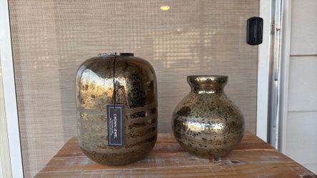 Metallic vases set of 2 nwt