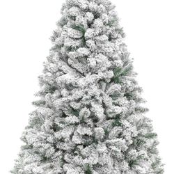 7.5ft Flocked Christmas Tree – Used, Great Condition