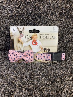 GORGEOUS BOW DOG COLLAR BY ELLEN DEGENERES. Size : small Blue, pink & white Gold buckle Fast shipping