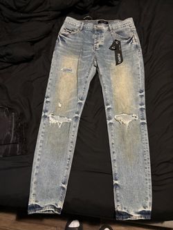 Purple Brand Distressed Light Wash Jeans Size 34