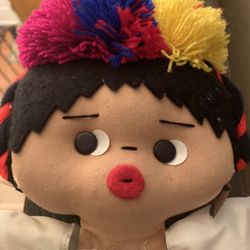 Vintage Handmade Guatemalan hanging “ pajama / letter “ wall folk art doll