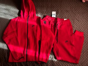 Nike Tech Fleece Tracksuit Red Full Set size M