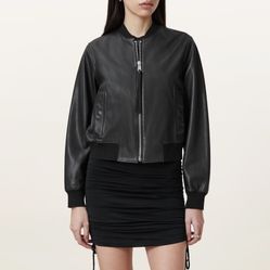 All Saints Often Leather Bomber Jacket New W/tags Orig $499