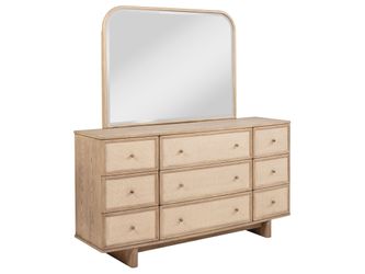 Kailani Beige Oak Dresser and Mirror