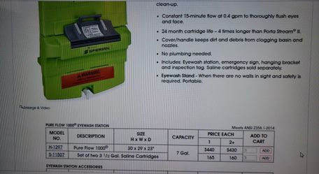 PUREFLOW 1000 EYE WASHING STATION