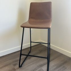 Modern Bar Stool – Faux Leather & Metal Frame – $40 (Like New)