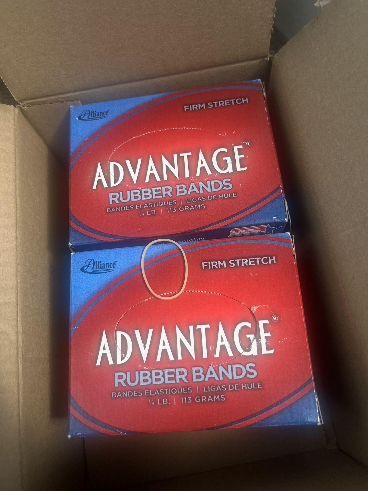 Alliance Rubber 26319 Advantage Rubber Bands Size #31, 1/4 lb Box Contains Approx. 212 Bands (2 1/2" x 1/8", Natural Crepe