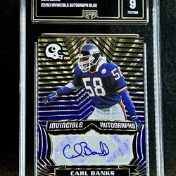 2021 Chronicles 🔥 Carl Banks 🔥 Invincible Auto Blue 22/50 GMA 9 Mint 💎 - New York Giants