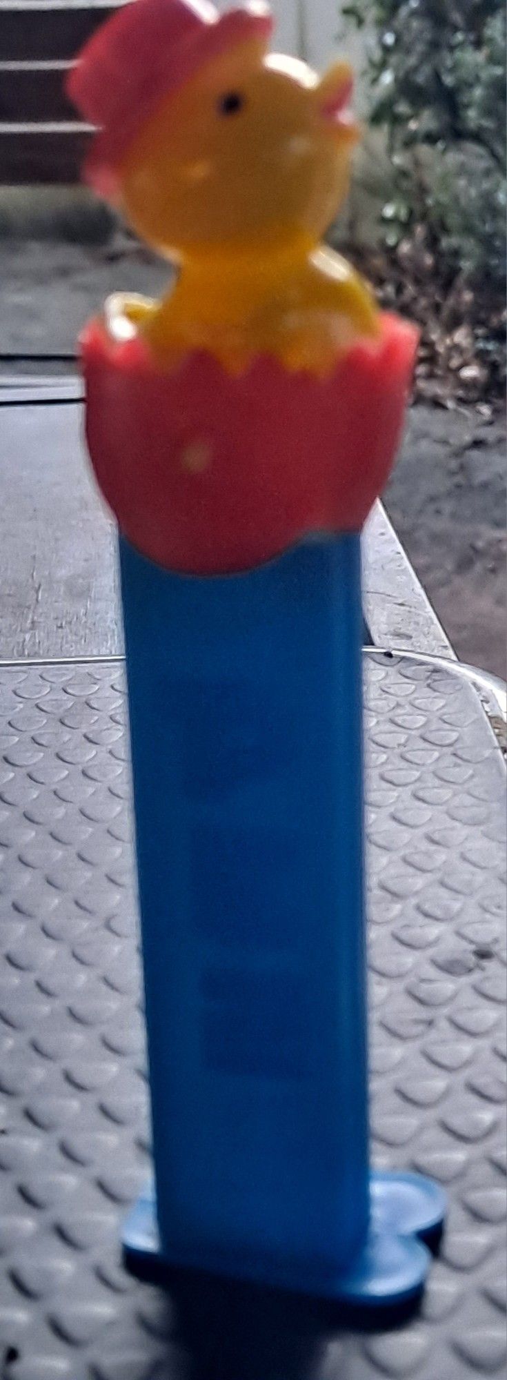 Easter Chick PEZ Dispensers Chicken Baby In Cracked Egg With Red Hat Footed