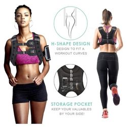 Adjustable 25 lb Weighted Vest For Women And Men With Reflective Stripe And Double Adjustable Buckle