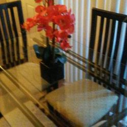 Glass Top Dining Table & 4 Chairs