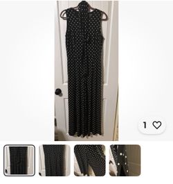 Ralph Lauren Women’s Polka Dot Jumpsuit Size 12 Black & White