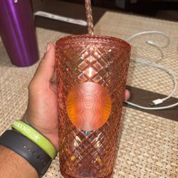 Orange starbucks cup