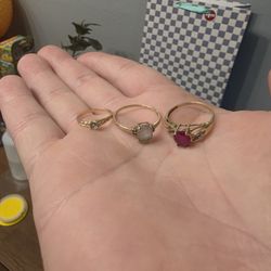 3 Real Gold Rings 