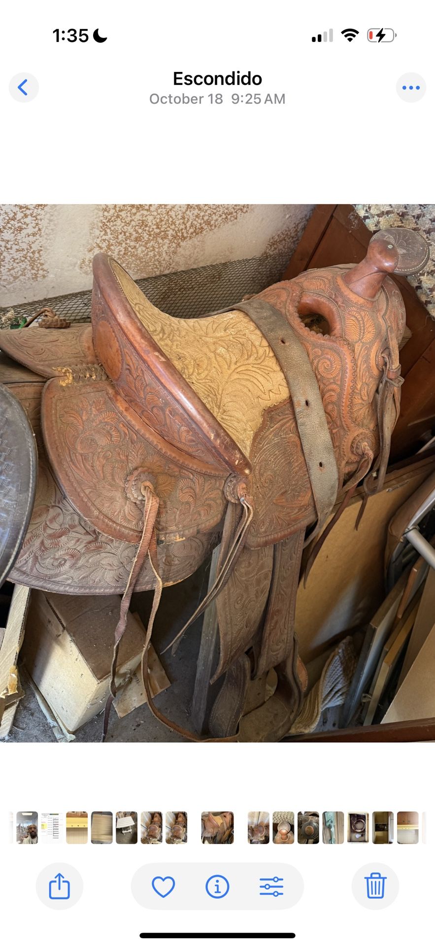 Two Vintage Western Saddles + Military Canteens Box – $1,199.00 (Escondido – Drop Off Acailable