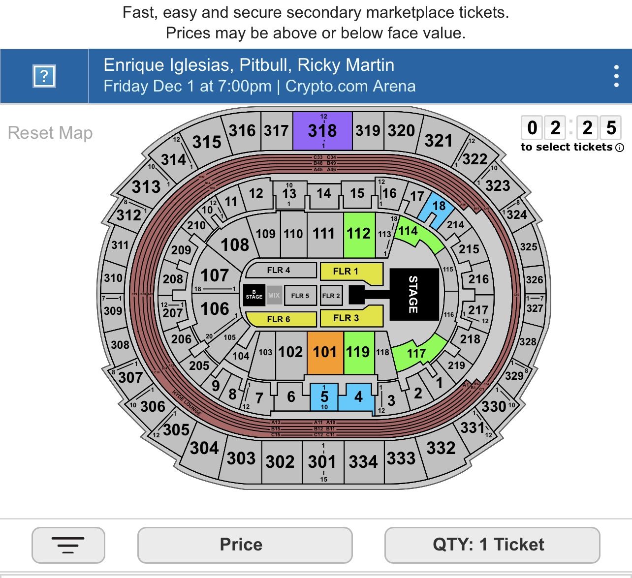 1 Ticket To Enrique Iglesias Tonight