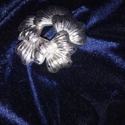 Silver tone Heart Brooch