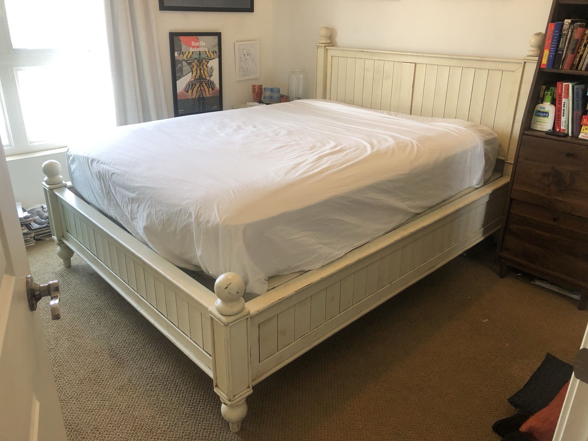 Wood Farmhouse/Shabby Chic Bed Frame - Queen
