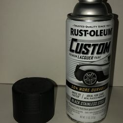 NEW Rust-Oleum Automotive Black Metallic Stainless Steel Custom Lacquer Spray Paint, 11 oz Rustoleum
