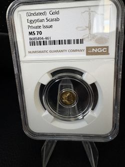 (Undated) Gold Egyptian Scarab Private issue MS 70 (contact info removed)-461