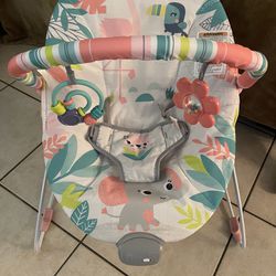 New Bright Starts Bouncer Seat With Toybar Flamingos