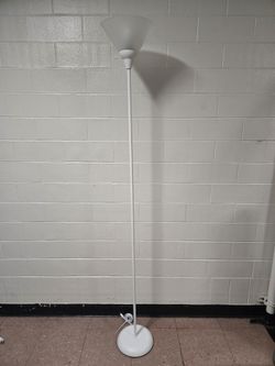 White Torchiere Floor Standing Lamp Light - Downtown Brooklyn