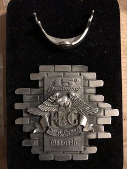 Harley Davidson hog officer 1998 15th anniversary chapter medallion plaque