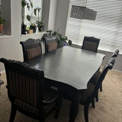 black dining room table for 8 