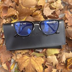 BLUE TINT CHROME HEART GLASSES