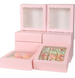 Cake Pastry Cookie Mini Pie Box for Pastry,Dessert,Strawberries,Chocolates (Pink)