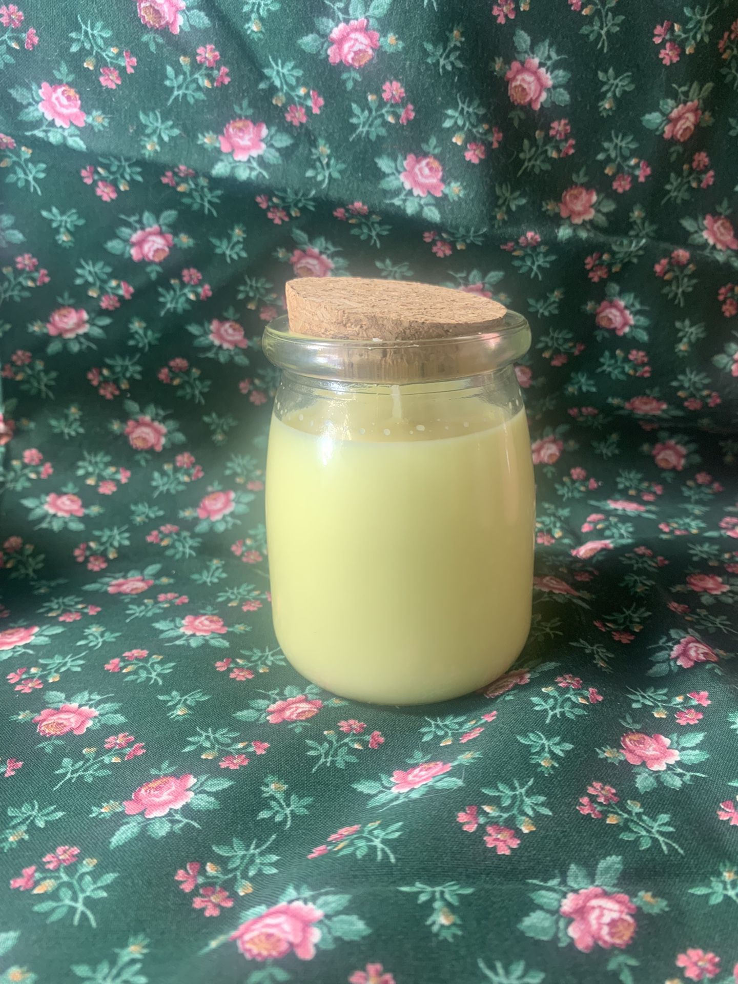 7 inch Glass Jar Yellow Candle 