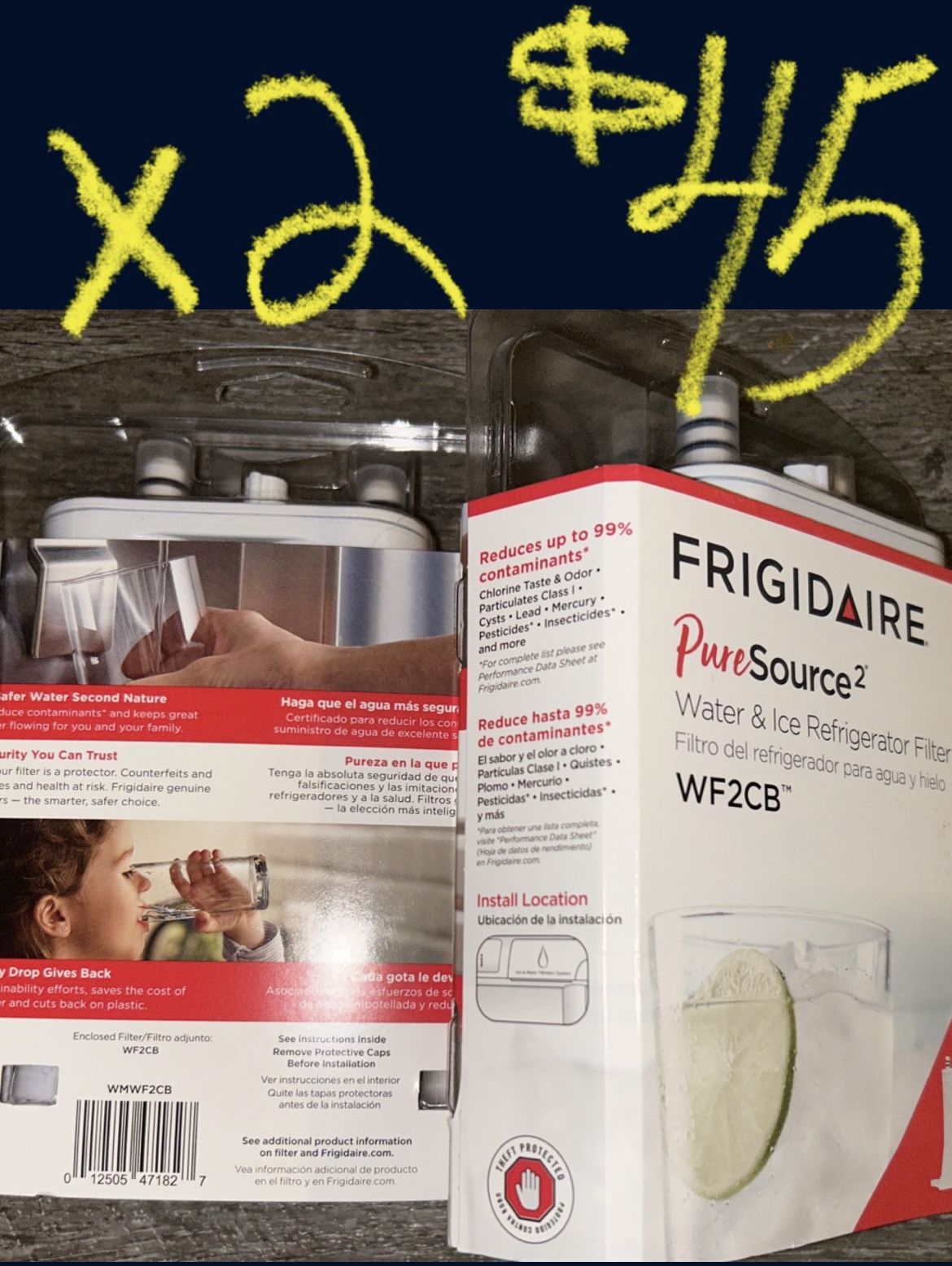 Frigidaire Pure Source 2 Water / Ice Refrigerator Filter #WF2CB Brand New Sealed