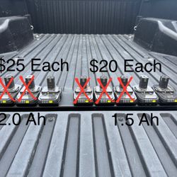 RYOBI 18V 2Ah & 1.5Ah Batteries **See Photo/Description For Pricing**