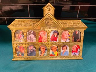Vintage New in Box solid brass schoolhouse photo holder